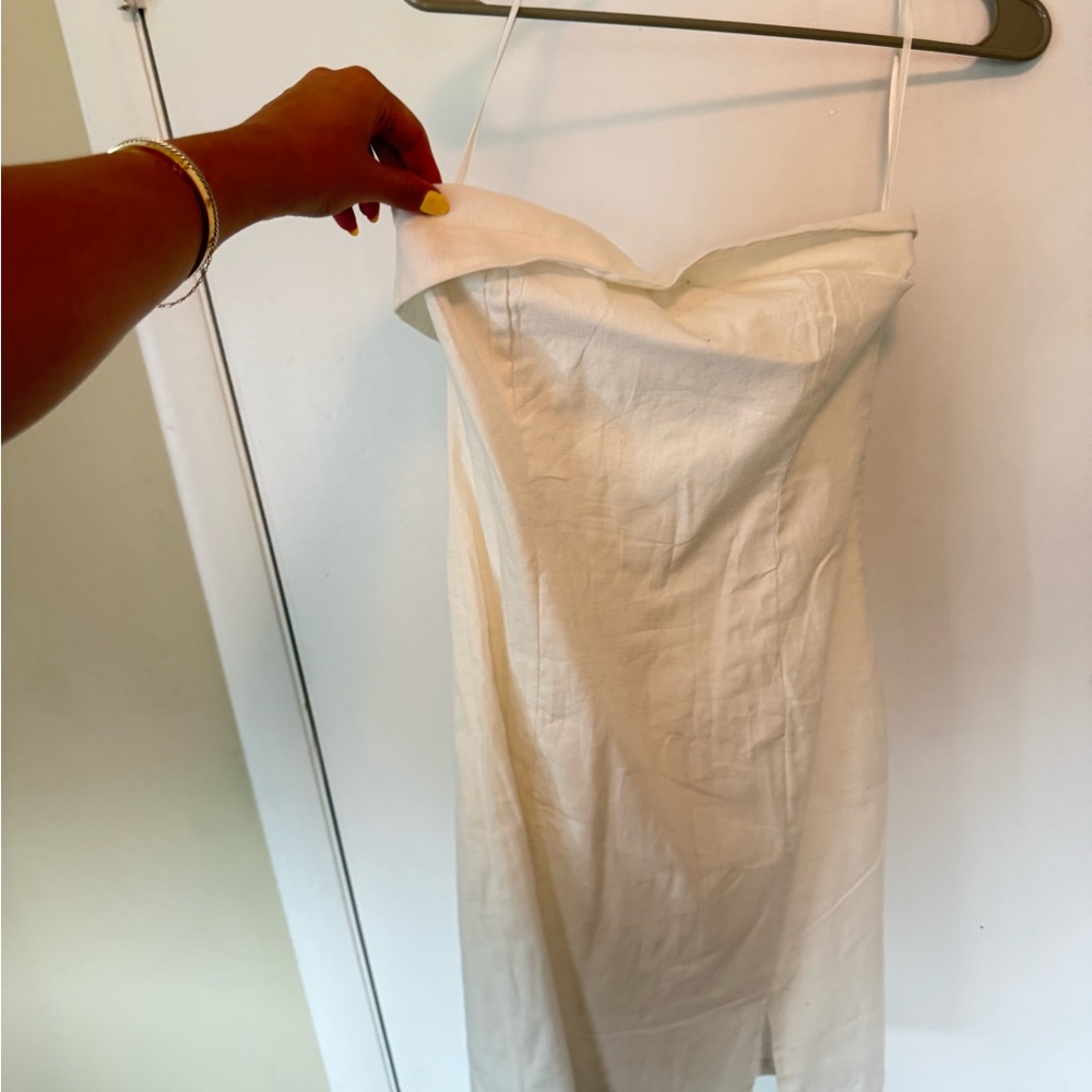 Elegant Strapless Cream Dress